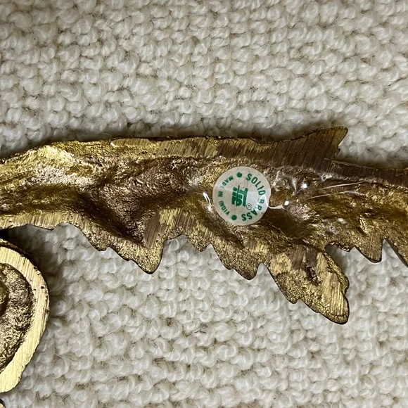 Vintage Solid Brass Wall Decor Ornament Plaque Topper Furniture Accent - Picture 9 of 16